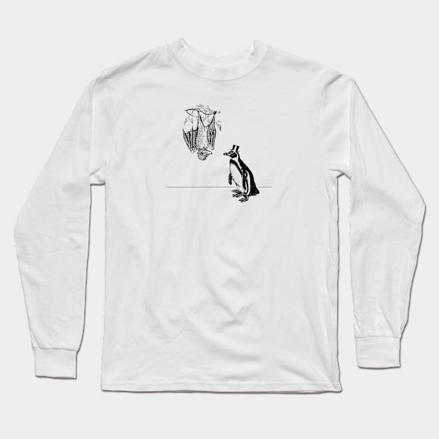 Sherlock Bat and Prof. Penguin Long Sleeve T-Shirt by EightUnder